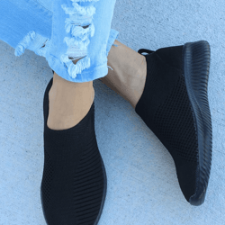 softknit womens plus size slip on loafers breathable casual flats summer shoes