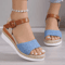 SummerStep Womens Plus Size Wedge Sandals Breathable Soft Walking Shoes 1
