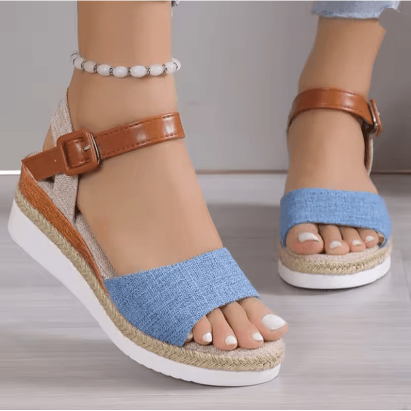 SummerStep Womens Plus Size Wedge Sandals Breathable Soft Walking Shoes 1