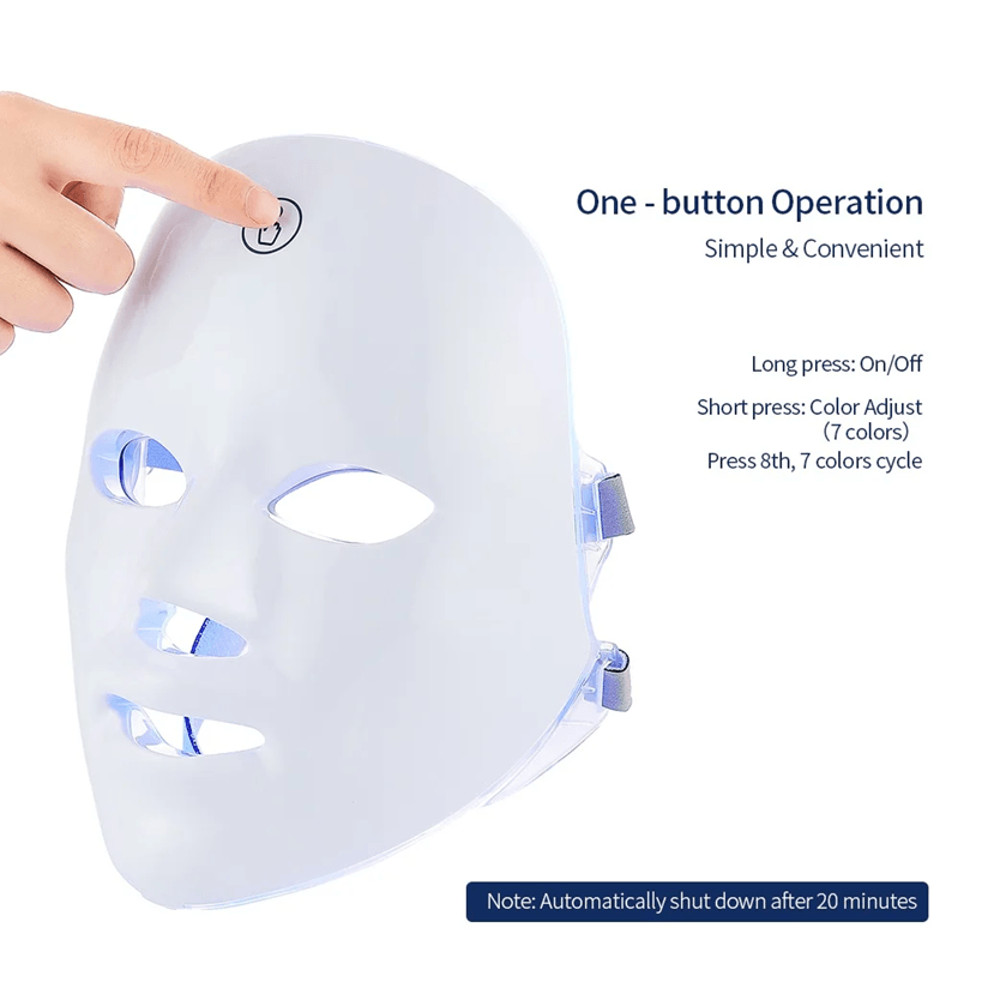 GlowRevive 7 Color LED Facial And Neck Mask Home Light Therapy Device 5