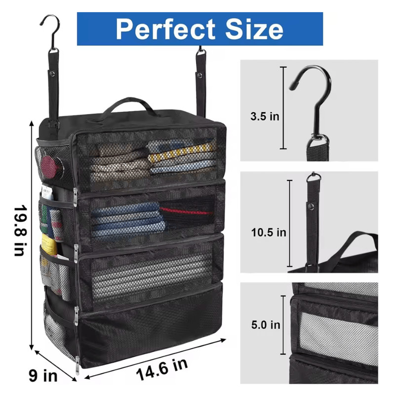 TravelEase Collapsible Hanging Suitcase Organizer High Capacity Packing Cube Closet 1