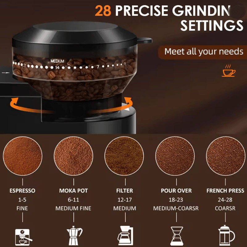 Automatic 28 Setting Burr Coffee Grinder 2