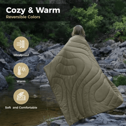 lightweight packable puffy camping blanket