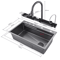Smart Waterfall Workstation Sink With Digital Display 1
