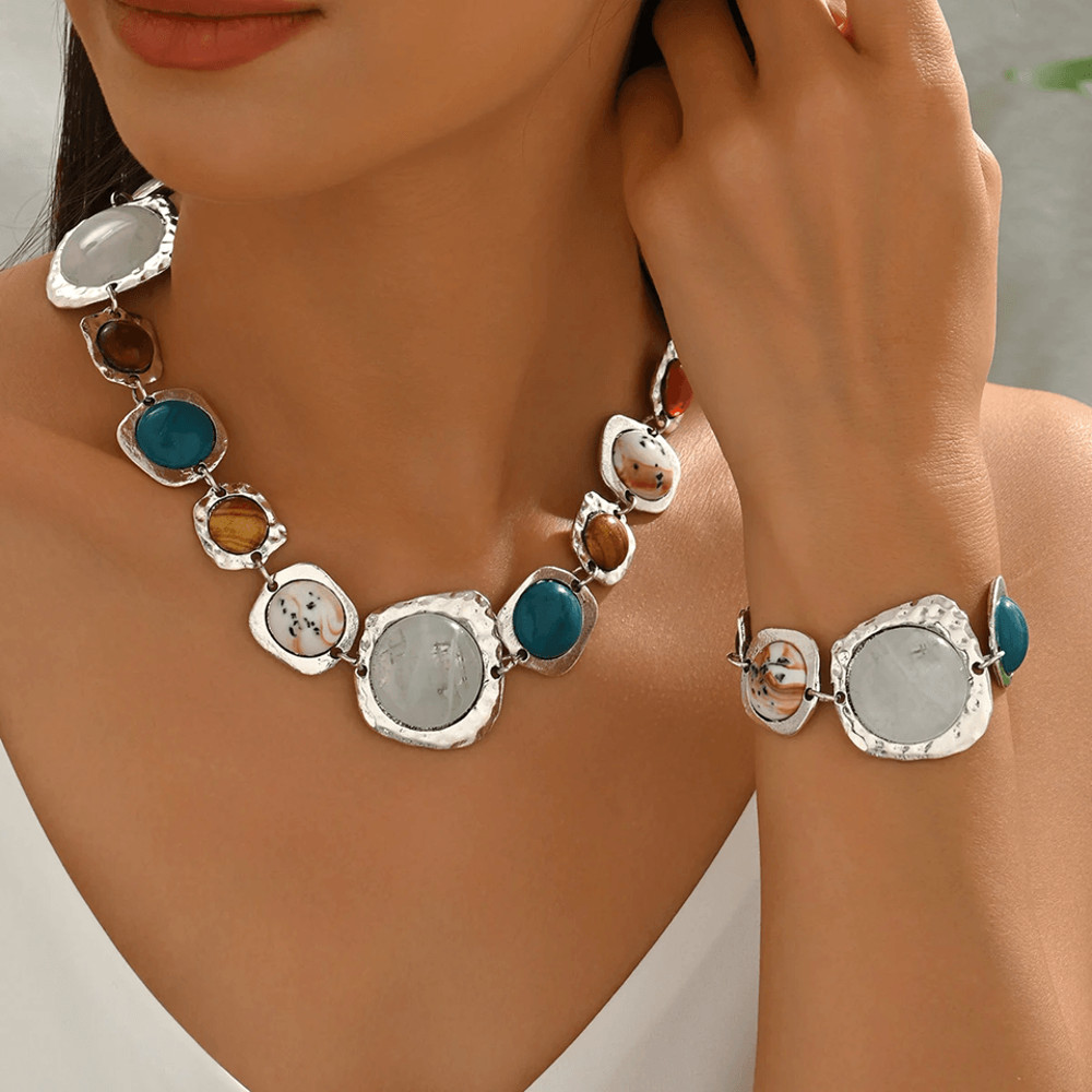 Boho Geometric Chunky Jewelry Set 1