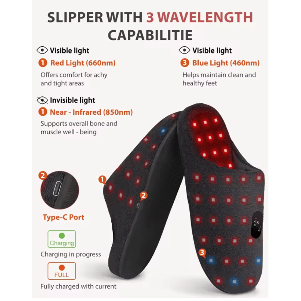 Astarexin Tri Wave Red Light Therapy Slippers For Foot Pain Relief 1