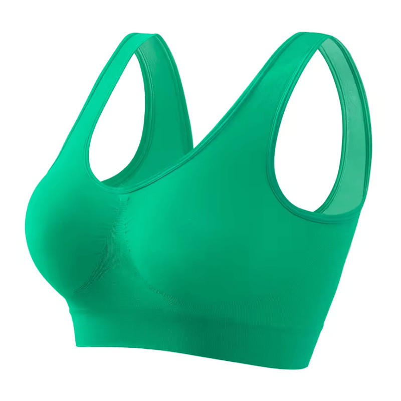 ElevateFit Seamless Push Up Sports Bra Breathable Wire Free Crop Top S To 5XL 11