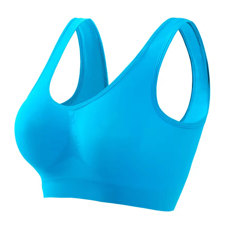 ElevateFit Seamless Push Up Sports Bra Breathable Wire Free Crop Top S To 5XL 9