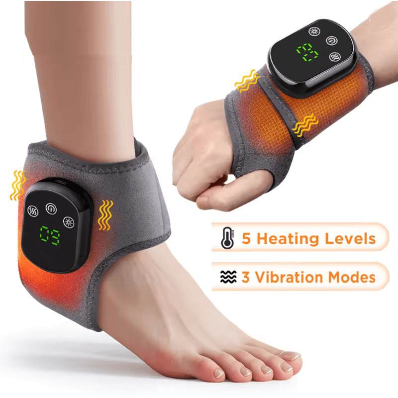 TheraWave Rechargeable Electric Heating Wrist Brace Vibration Massage Carpal Relief 0