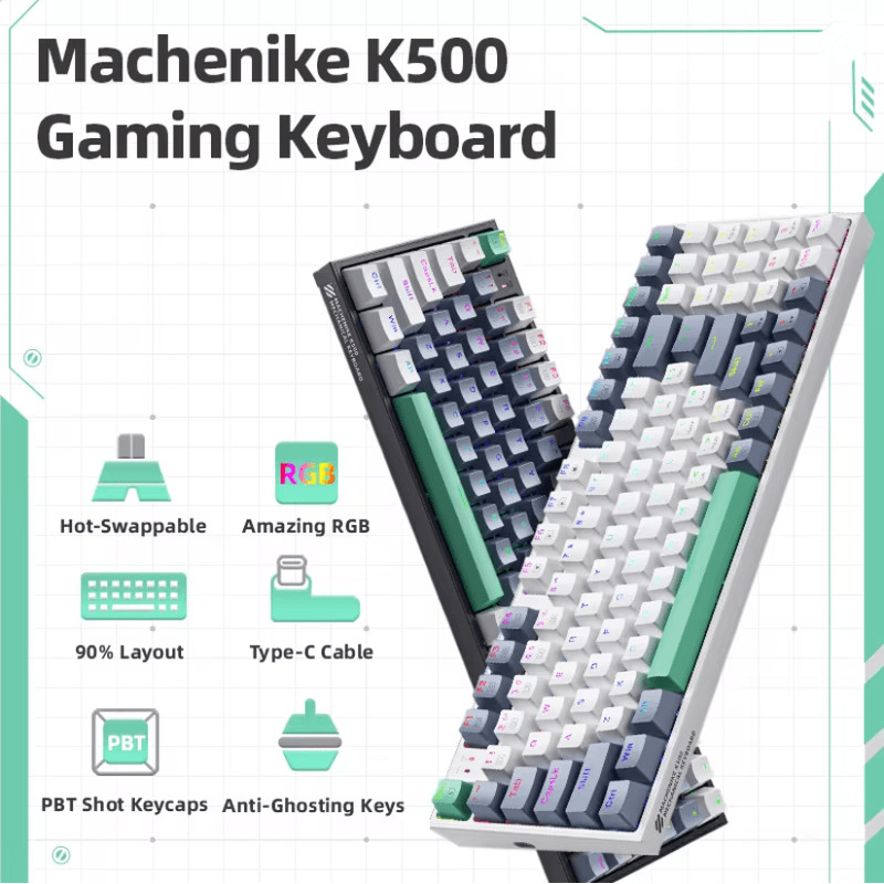 Machenike K500 94 Key Hot Swappable RGB Mechanical Keyboard 0