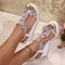 Rhinestone Butterfly Platform Wedges Slip On Sandals 0