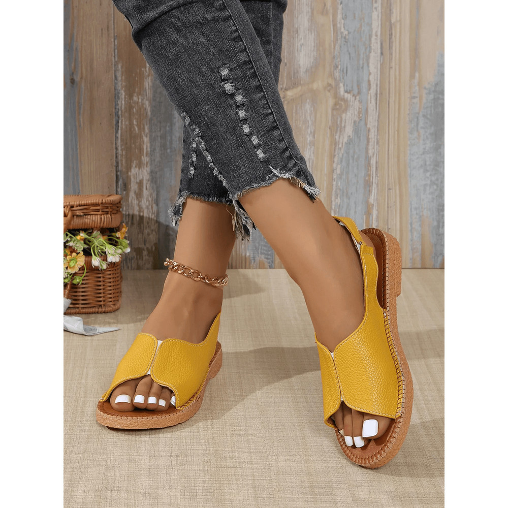 Rome Style Retro Buckle Platform Sandals For Women Lightweight Beach Shoes 1