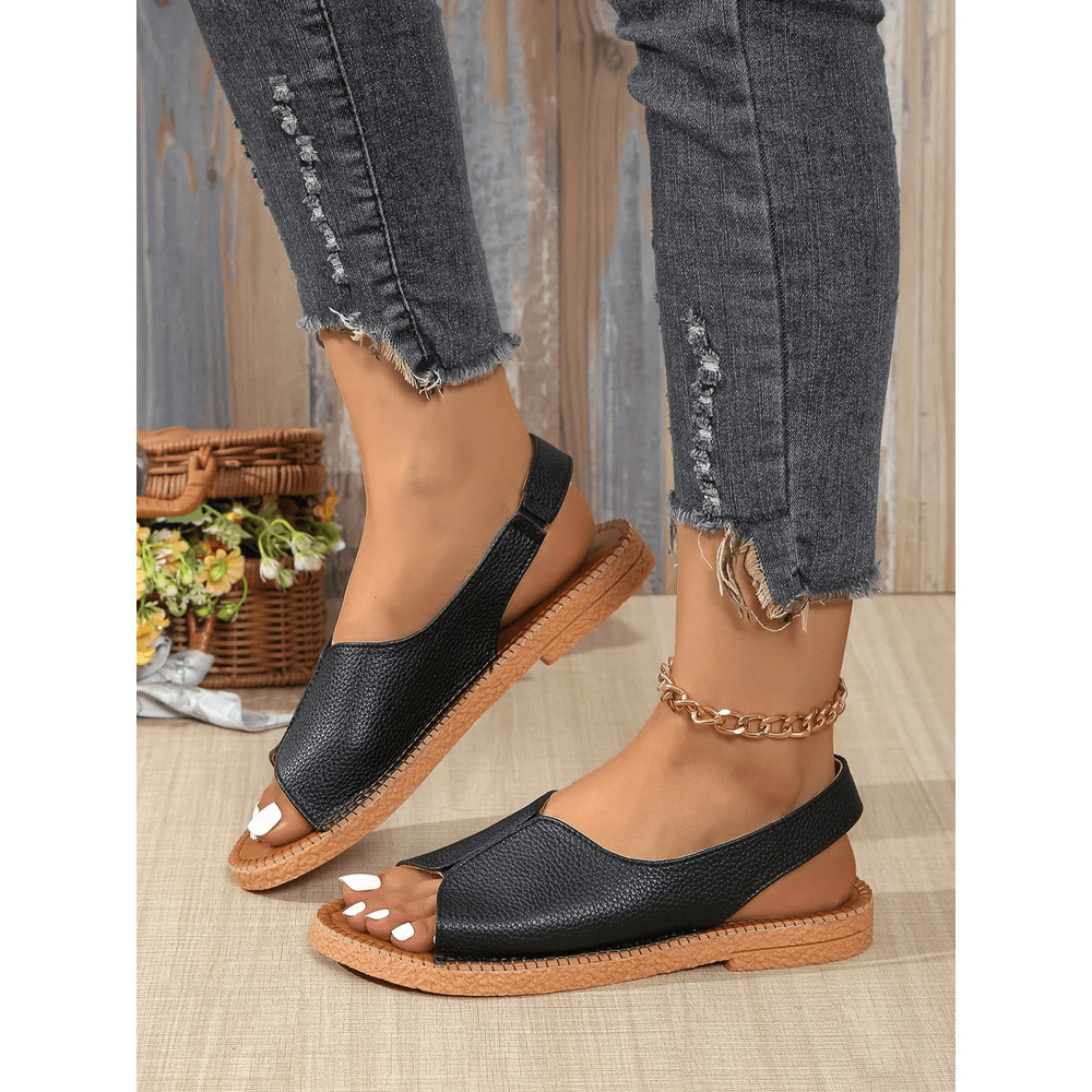 Rome Style Retro Buckle Platform Sandals For Women Lightweight Beach Shoes 2
