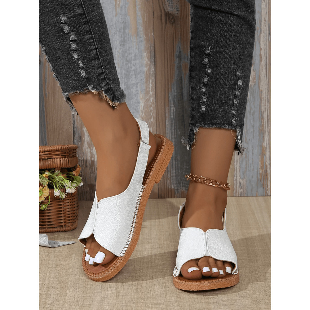 Rome Style Retro Buckle Platform Sandals For Women Lightweight Beach Shoes 4