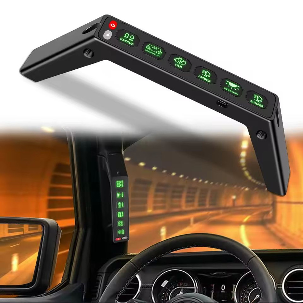 Jeep JL 6 Gang Wireless Grab Handle Switch Panel For Wrangler And Gladiator 2018 To 2023 0