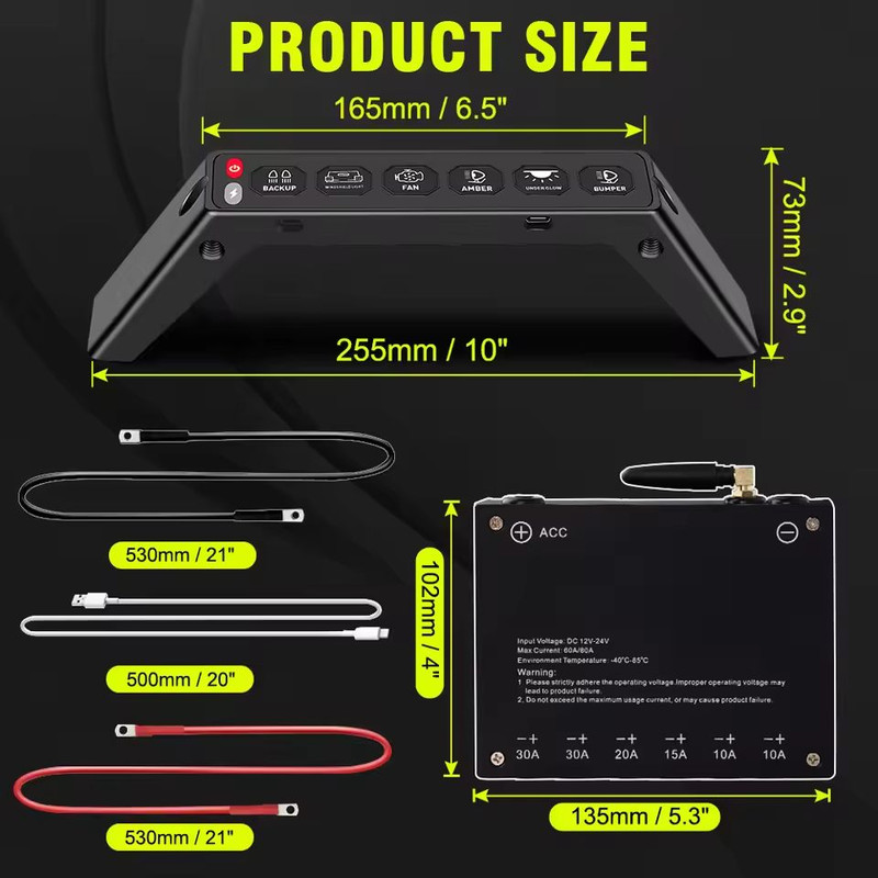 Jeep JL 6 Gang Wireless Grab Handle Switch Panel For Wrangler And Gladiator 2018 To 2023 2