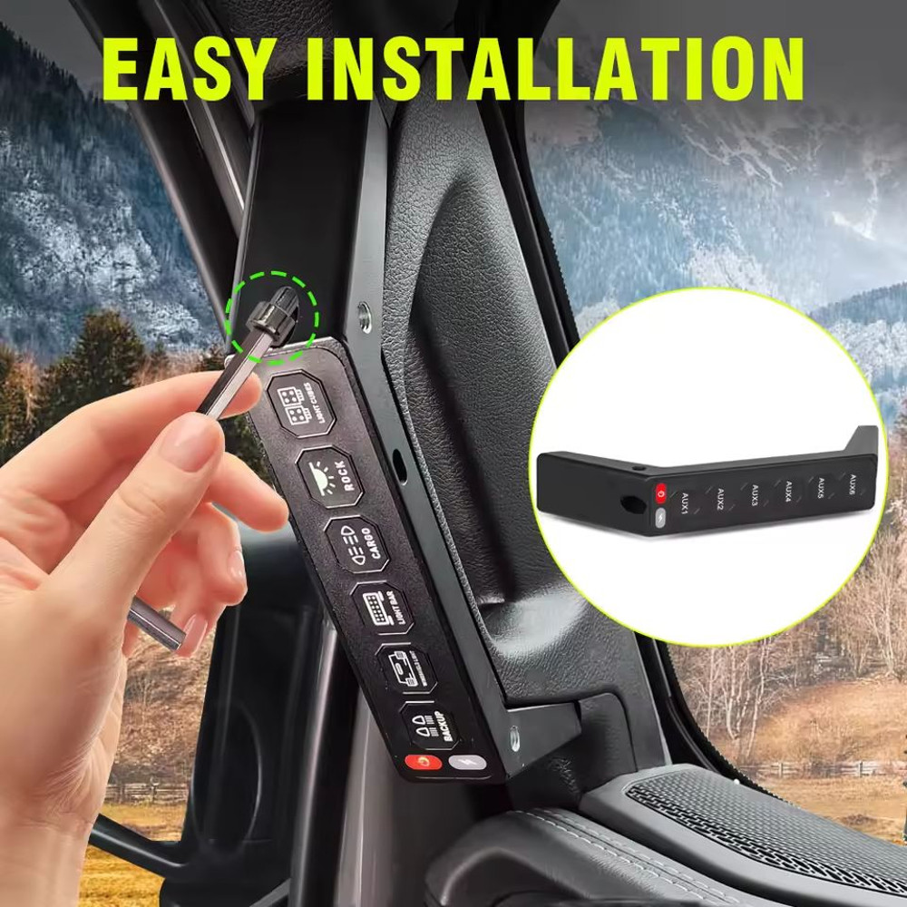 Jeep JL 6 Gang Wireless Grab Handle Switch Panel For Wrangler And Gladiator 2018 To 2023 4