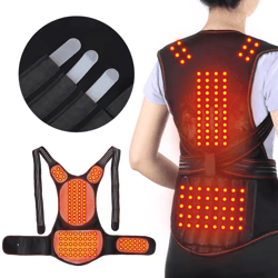 tourmaline magnetic self heating lumbar vest waist brace for posture correction and pain relief