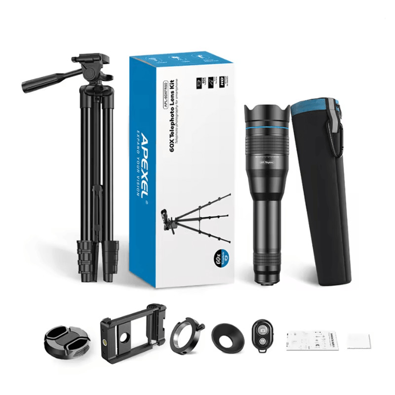APEXEL 60X Telephoto Lens For Smartphones With Tripod Kit 5