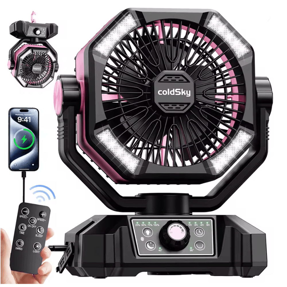 ColdSky 20000mAh Portable Camping Fan With LED Lantern And Power Bank 3