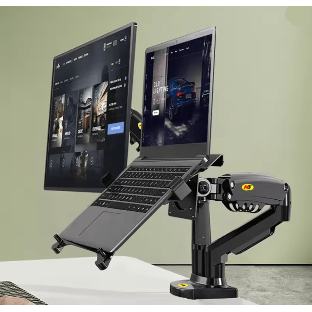 Dual Arm Monitor Mount With Gas Spring For Monitor And Laptop Stand 0