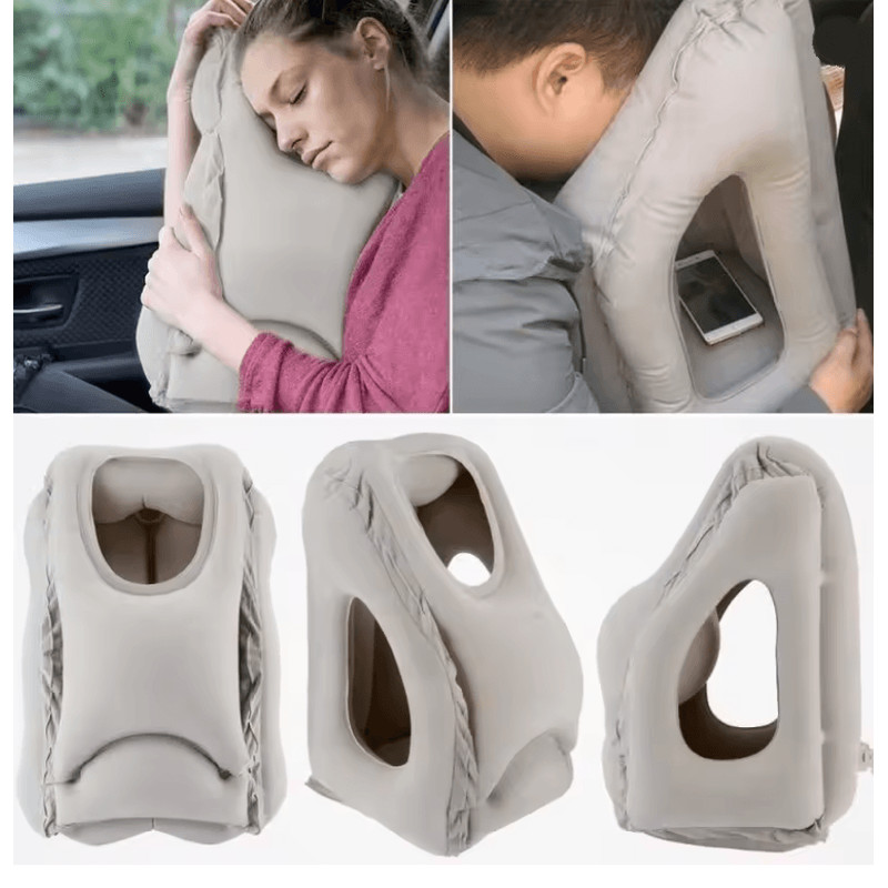 Inflatable Chin Support Travel Pillow Air Cushion For Neck And Headrest 0