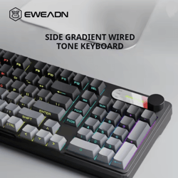 eweadn gs75 rgb gaming keyboard with knob and side printed gradient keycaps
