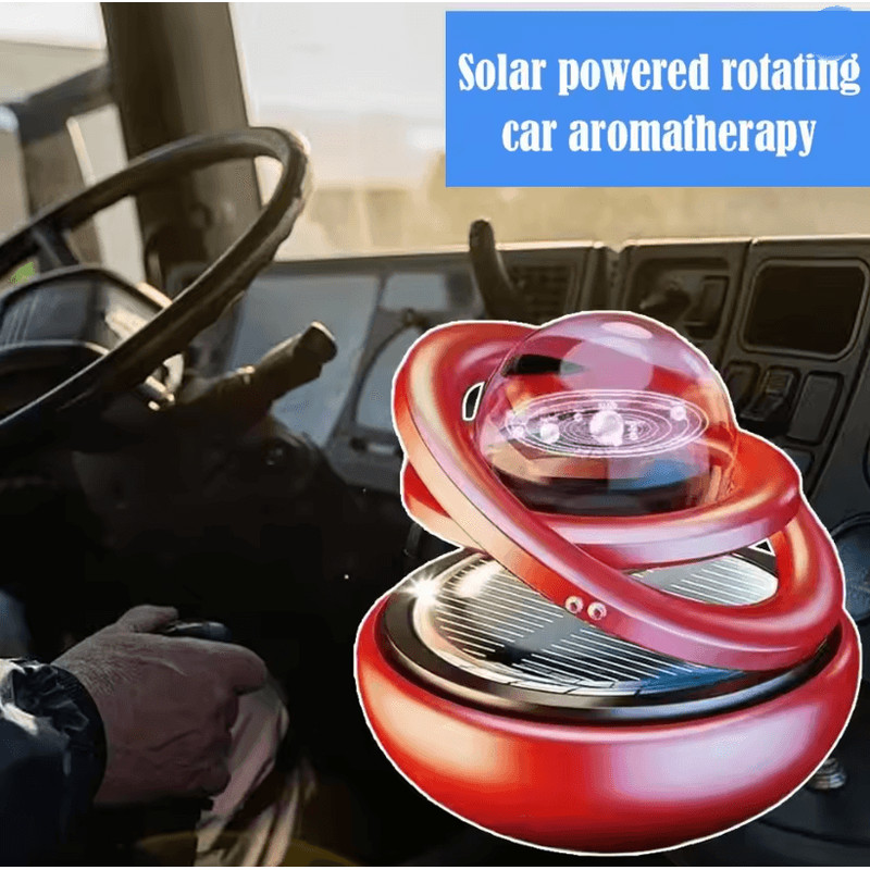 Solar Car Aromatherapy Ornament With Rotating Crystal Ball Diffuser 1