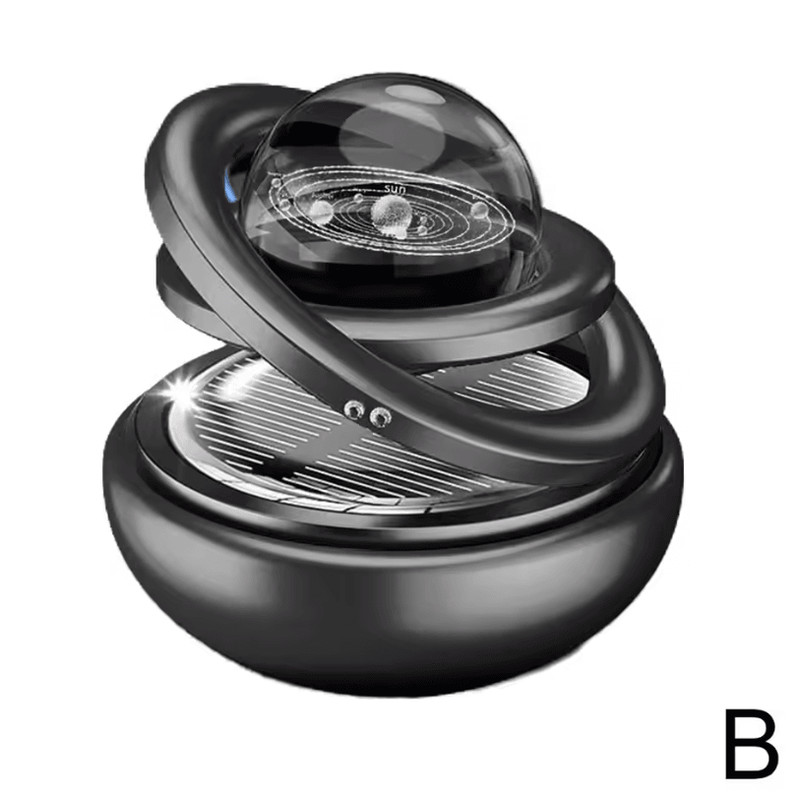 Solar Car Aromatherapy Ornament With Rotating Crystal Ball Diffuser 5