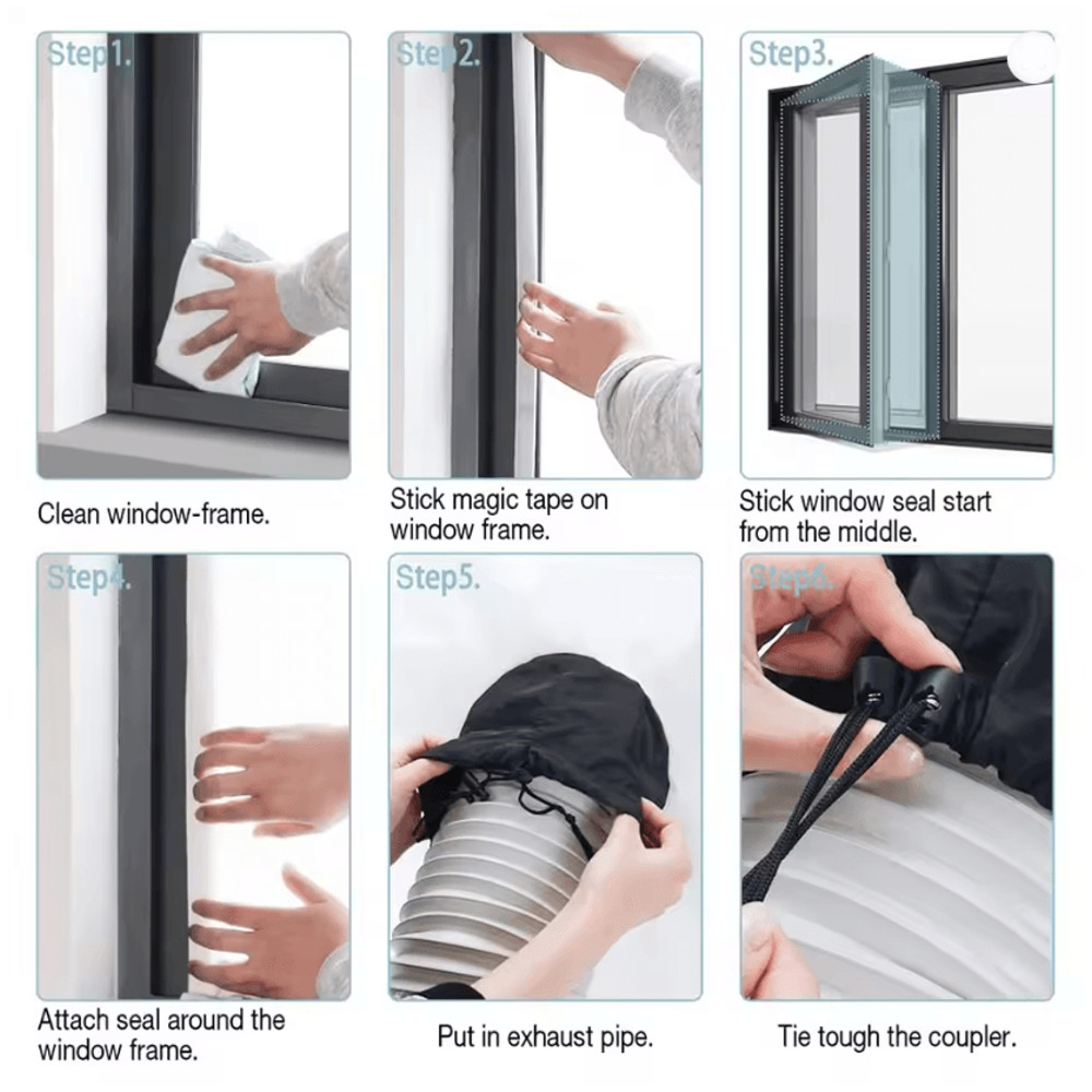 Universal Portable Air Conditioner Window Seal Cloth For Tilting And Sloping Windows 1