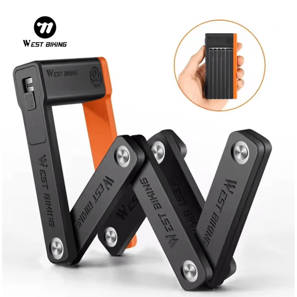 West Biking Heavy Duty Folding Bike Lock With Mount 0