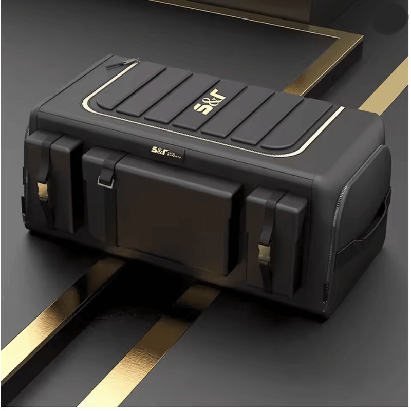 Large 70L Foldable Car Trunk Storage Box With Lid And Divider 1