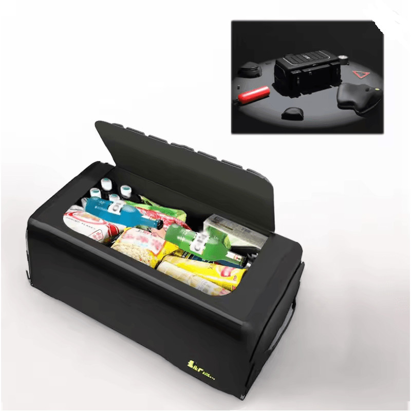 Large 70L Foldable Car Trunk Storage Box With Lid And Divider 2