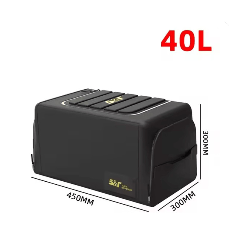 Large 70L Foldable Car Trunk Storage Box With Lid And Divider 3