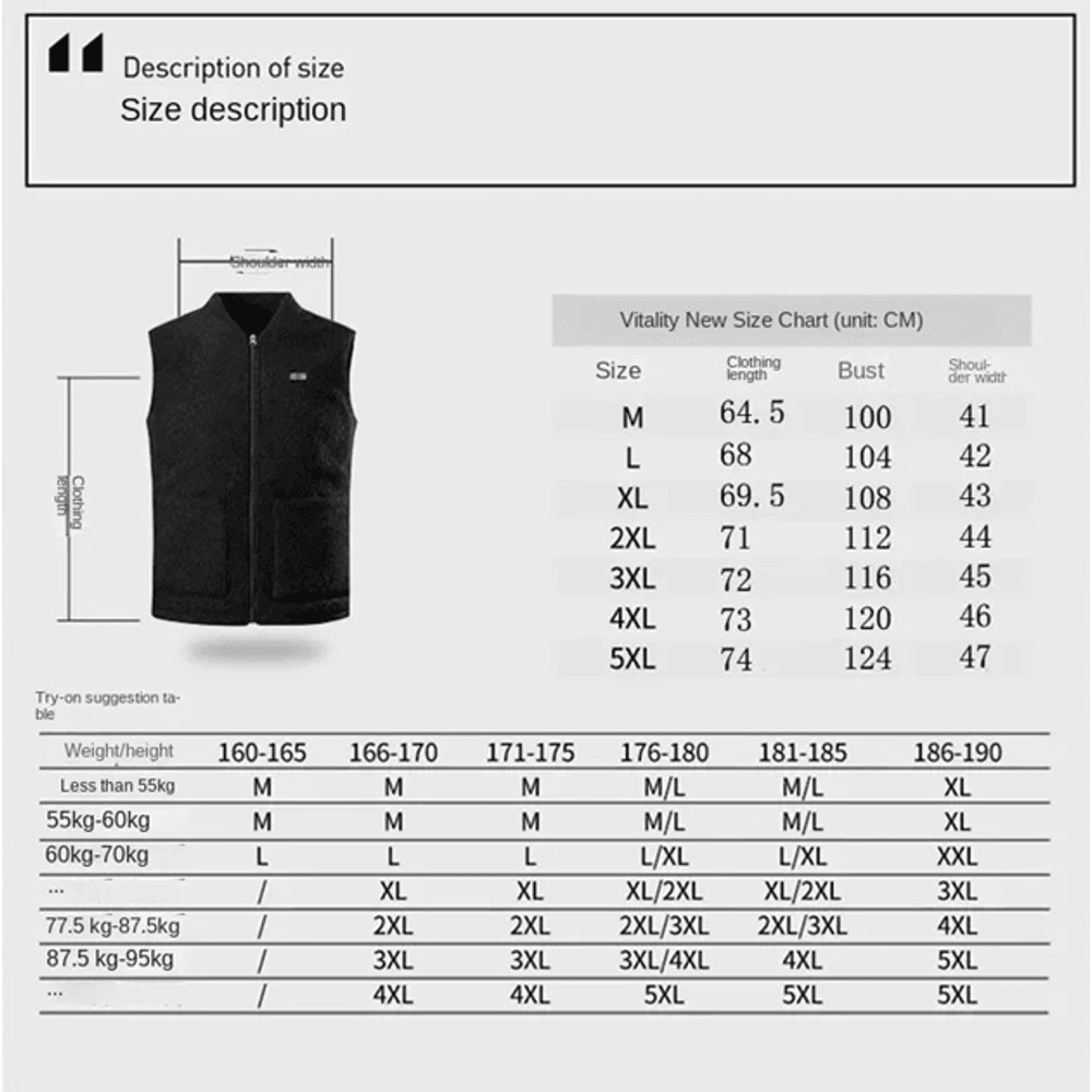 USB Heated Vest With 3 Speed Adjustable Temperature For Outdoor Sport 2