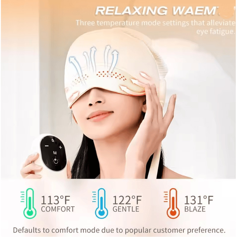 Air Pressure Head And Eye Massager With Six Airbag 360 Heat Therapy 1