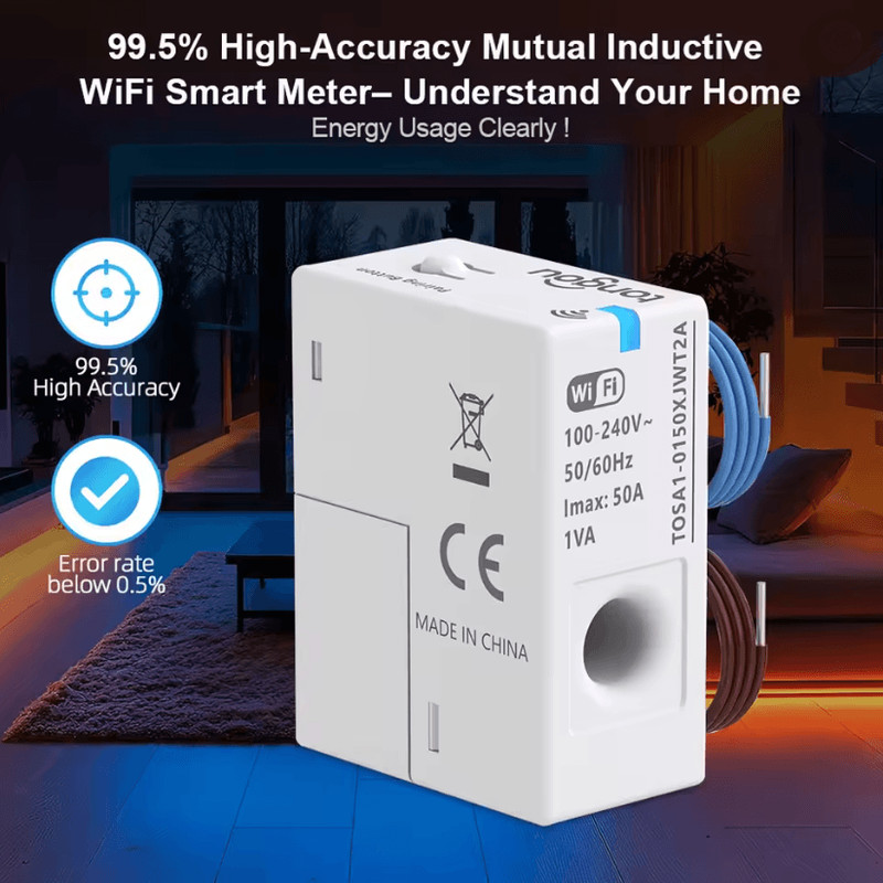 Smart WiFi Energy Meter 1 To 50A With LCD For Real Time Monitoring 1