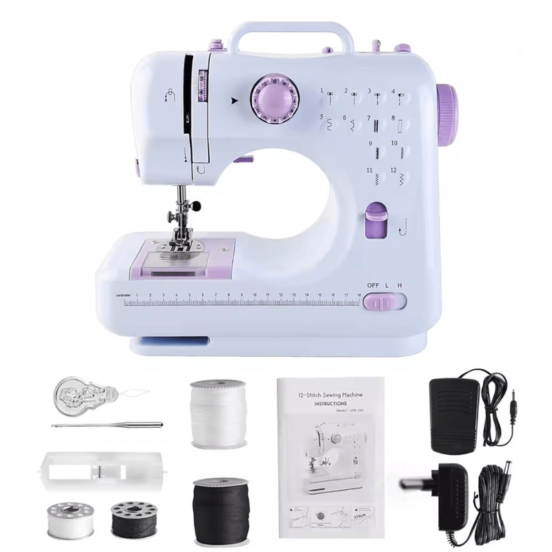 Multi Function Household Sewing Machine With Presser Foot Set And Lock Edge Feature 0