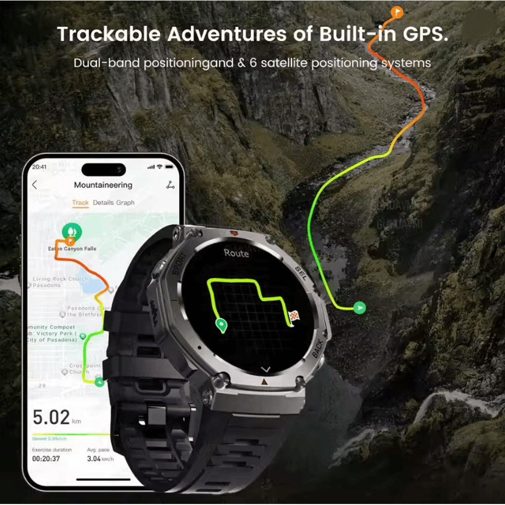 Military Grade Smart Watch With Bluetooth Calling GPS And 10ATM Waterproof Protection 1