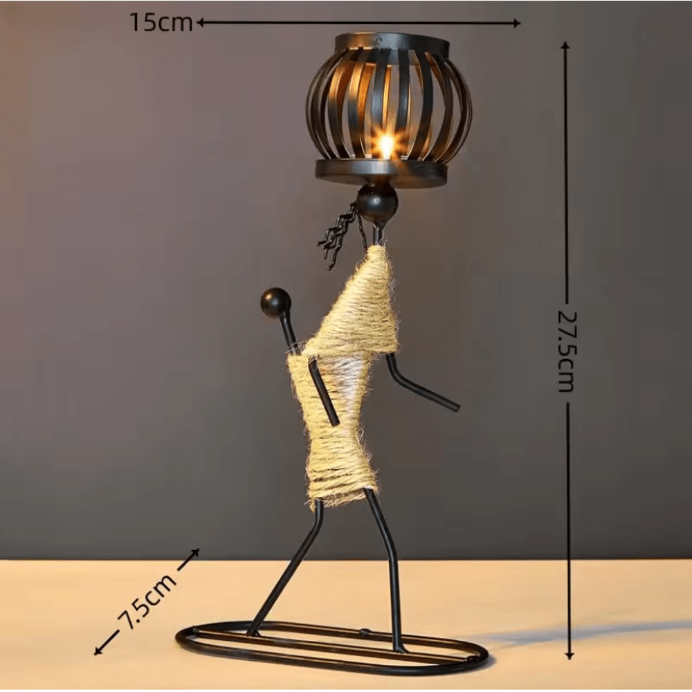 Nordic Abstract Metal Candle Holder Sculpture For Modern Home Decor 6