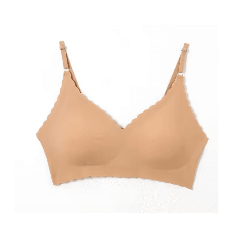 Seamless Ice Silk Wirefree Bra With Wavy Edge And Light Padded Comfort 4