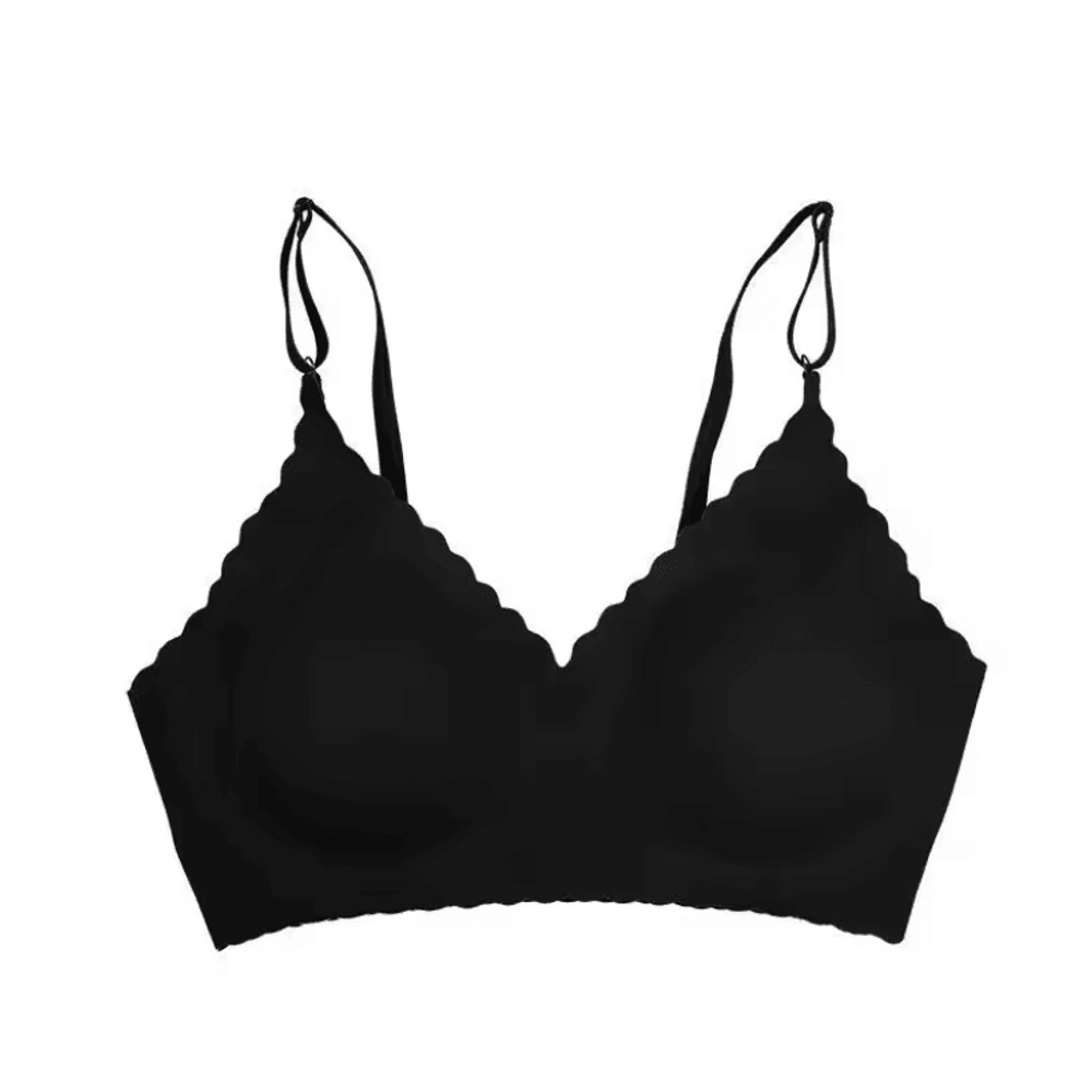 Seamless Ice Silk Wirefree Bra With Wavy Edge And Light Padded Comfort 5