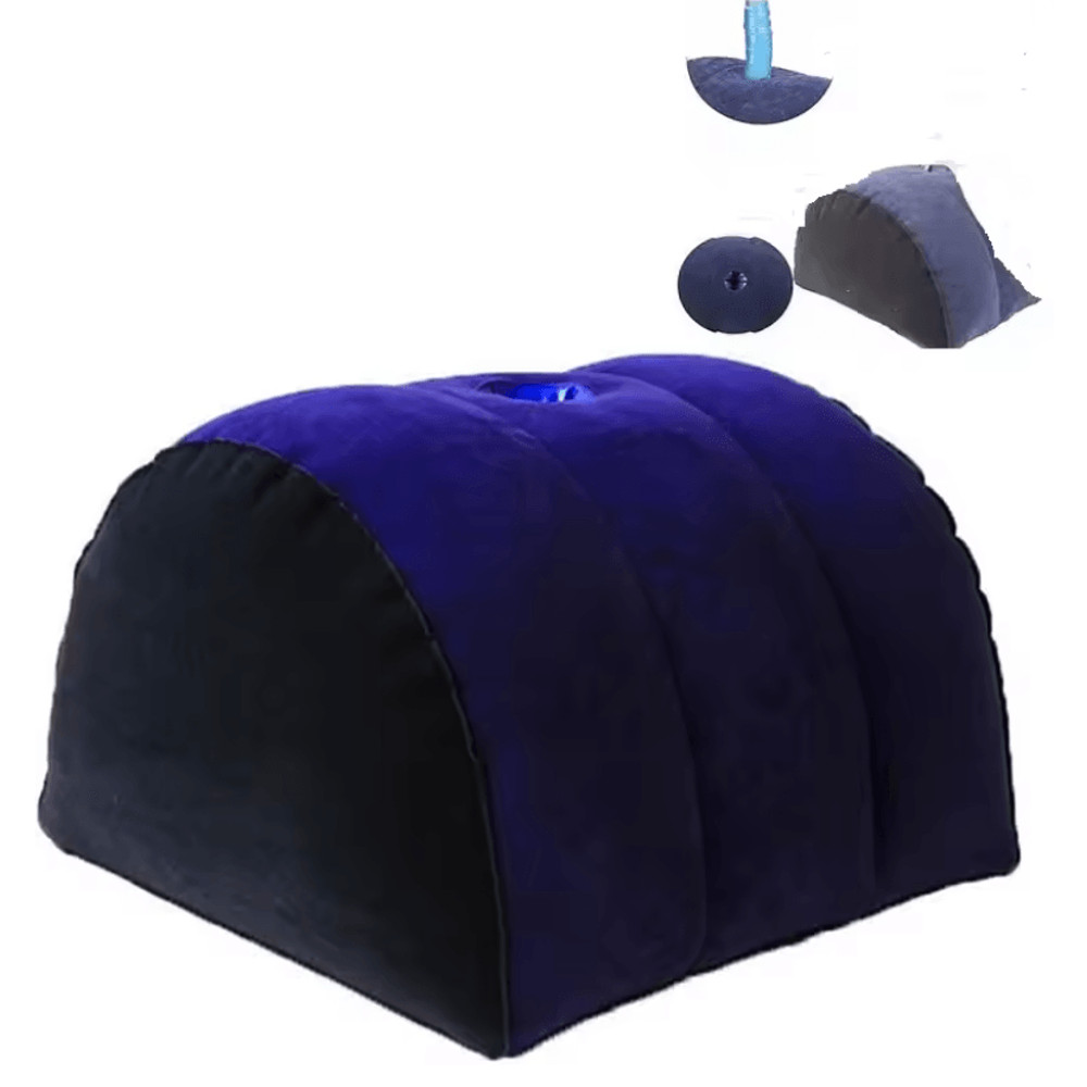 Inflatable Position Support Pillow For Couples With Half Moon Design 0