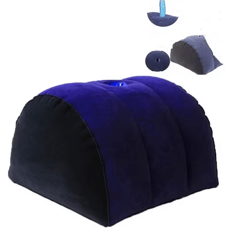 Inflatable Position Support Pillow For Couples With Half Moon Design 0