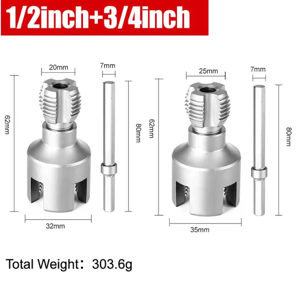 Hex Shank Pipe Threading Tool Set For PVC PPR And Water Pipes 2