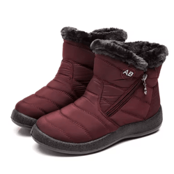 waterproof fur lined winter boots for women with zipper closure