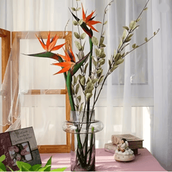 artificial bird of paradise flowers with long stems for tropical home and party decor