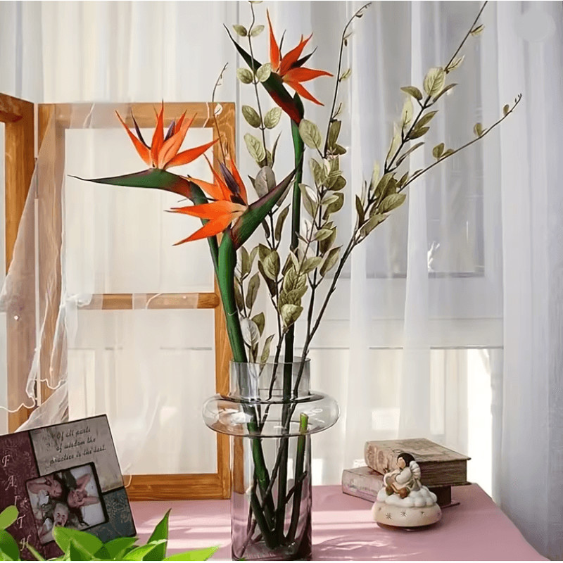 Artificial Bird Of Paradise Flowers With Long Stems For Tropical Home And Party Decor 0