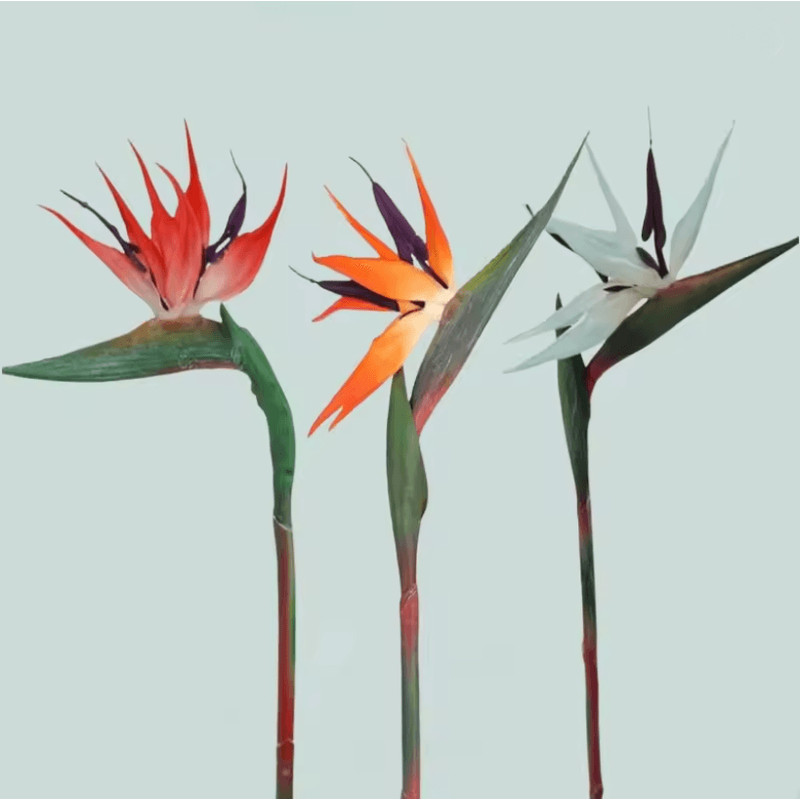 Artificial Bird Of Paradise Flowers With Long Stems For Tropical Home And Party Decor 5