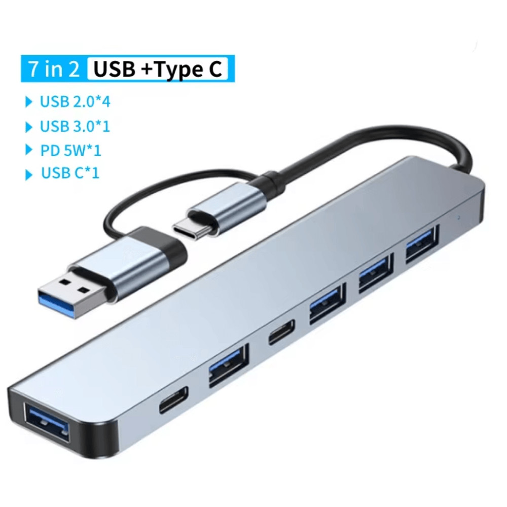 USB C Multi Hub Adapter With Card Reader Audio And USB Expansion For Macbook And Laptop 1